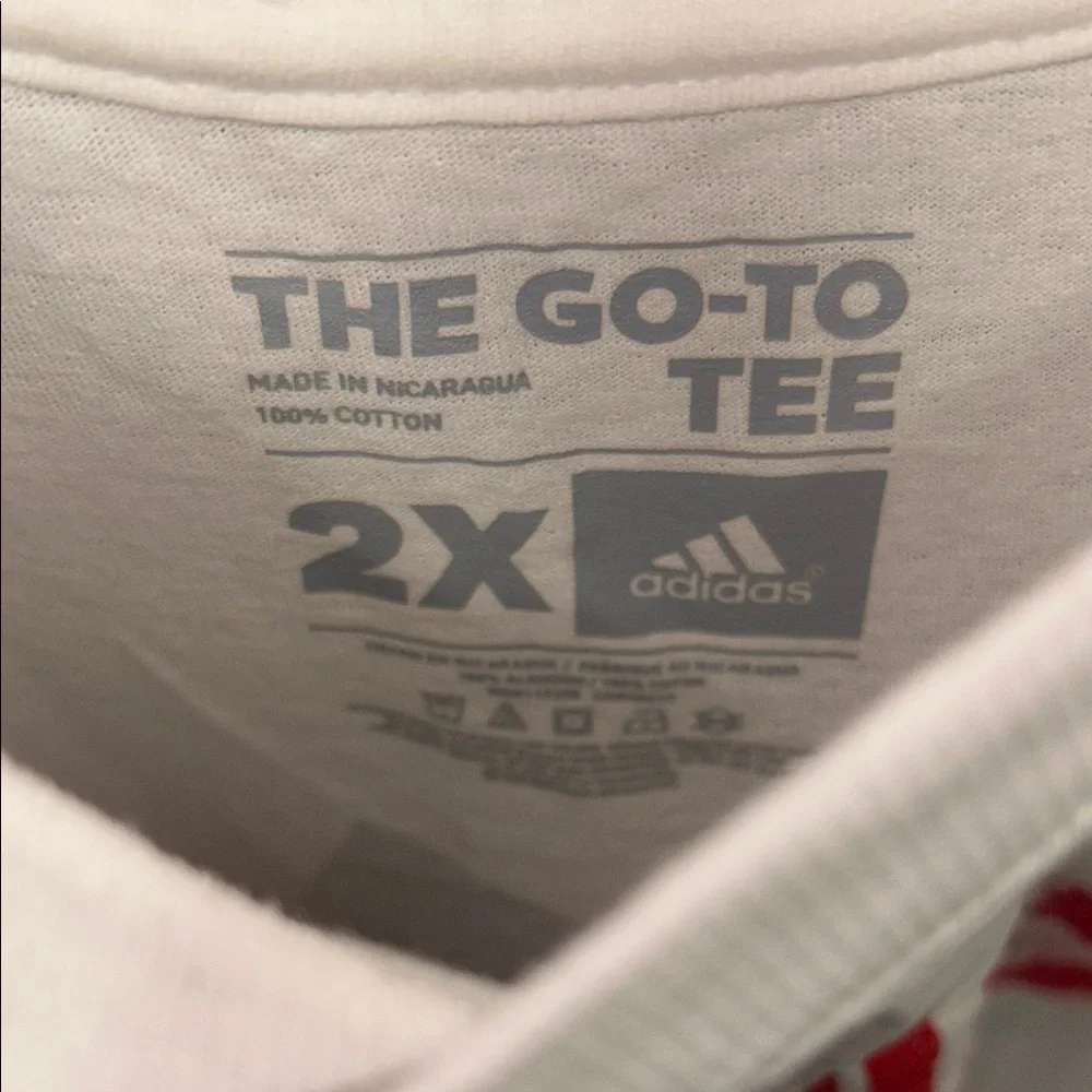 Adidas‎ White and Red Nebraska Football Tee XXL